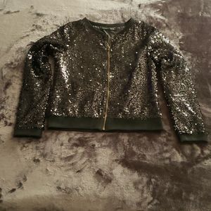 Richcoco Sequin Black Jacket